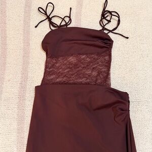 White Fox long dress / Maroon